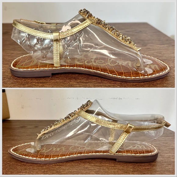 Sam Edelman Gwyneth Sandal Gold Size 7 - Picture 5 of 8